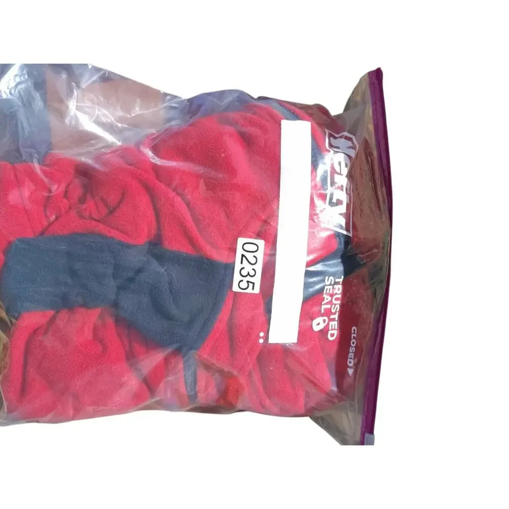 KingSize Mens 5XL Fleece Jacket Red Black Full Zip Big & Tall Pockets